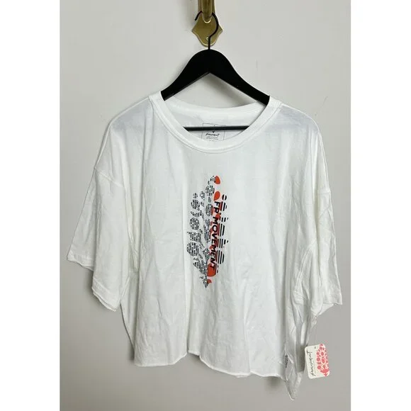 FREE PEOPLE Movement Inspire Tee Logo in White Combo Size X-Large - Picture 2 of 6